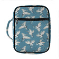 Flying Crane Bird Pattern Print Front Pocket Bible Bag