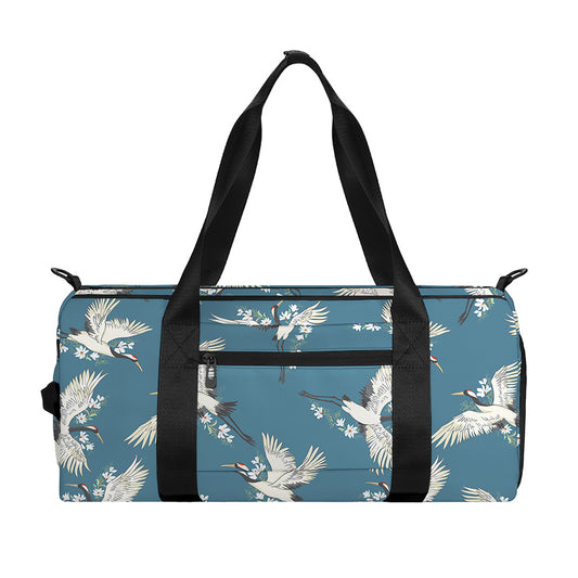 Flying Crane Bird Pattern Print Gym Bag