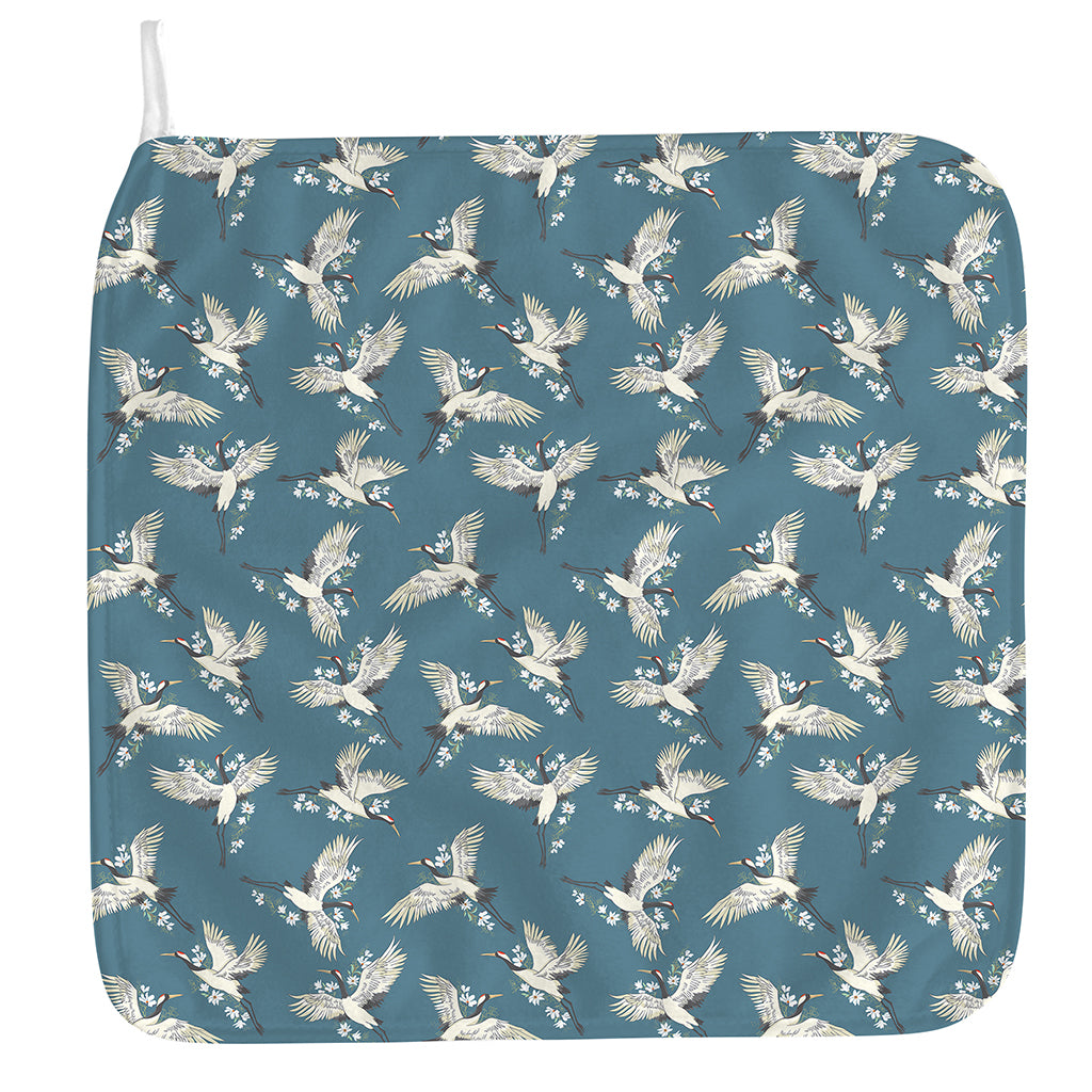 Flying Crane Bird Pattern Print Hand Towel