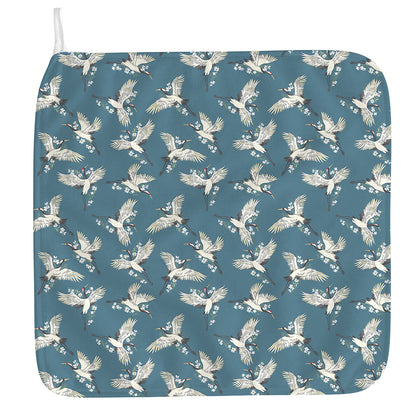 Flying Crane Bird Pattern Print Hand Towel