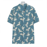 Flying Crane Bird Pattern Print Hawaiian Shirt