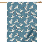 Flying Crane Bird Pattern Print House Flag