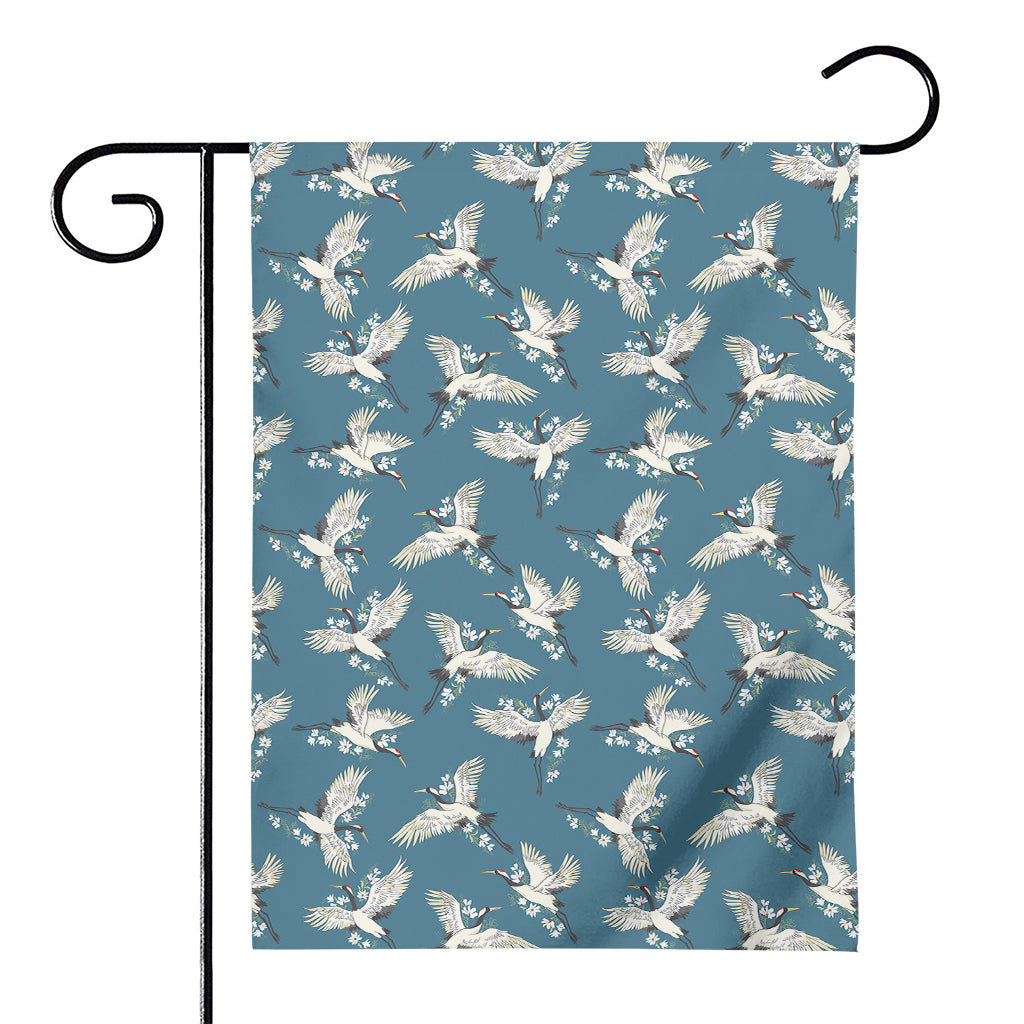 Flying Crane Bird Pattern Print House Flag