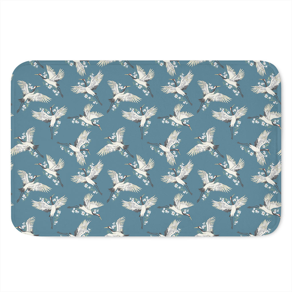 Flying Crane Bird Pattern Print Indoor Door Mat