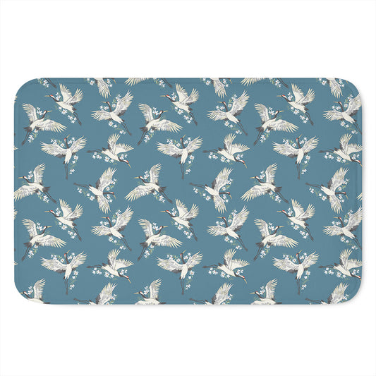 Flying Crane Bird Pattern Print Indoor Door Mat