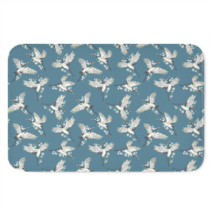 Flying Crane Bird Pattern Print Indoor Door Mat