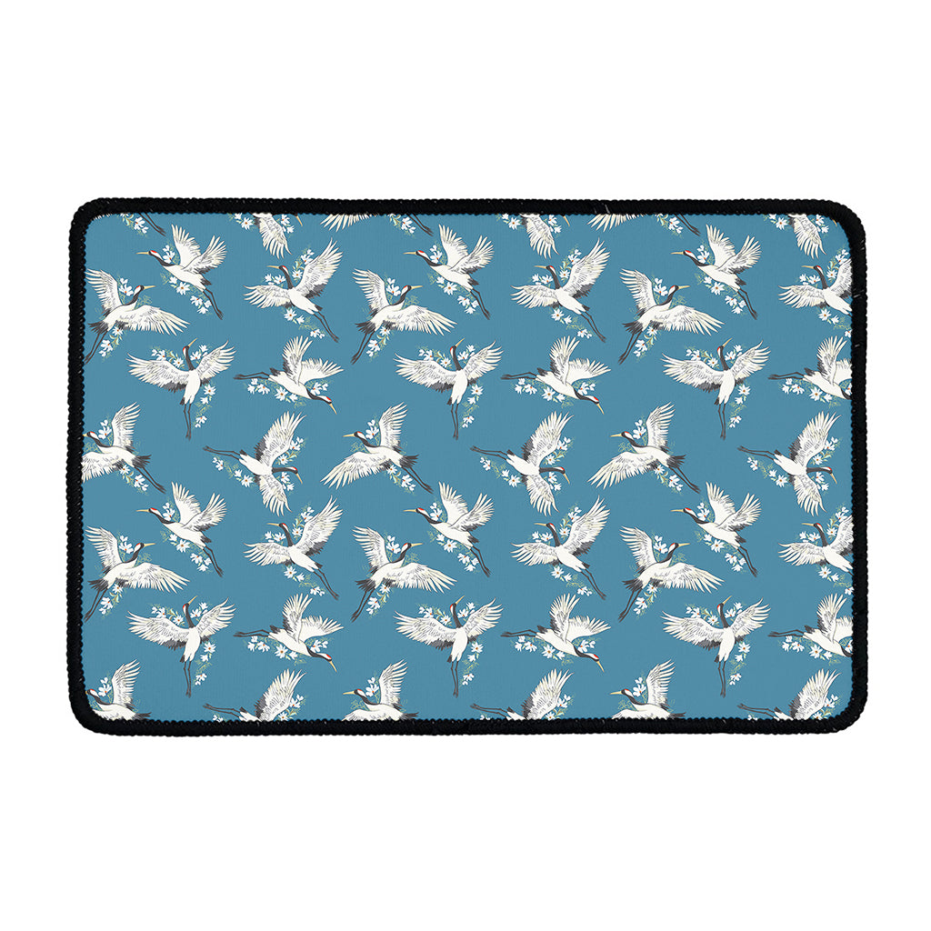 Flying Crane Bird Pattern Print Kitchen Mat
