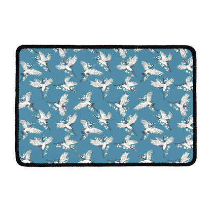 Flying Crane Bird Pattern Print Kitchen Mat
