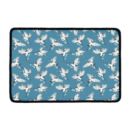 Flying Crane Bird Pattern Print Kitchen Mat