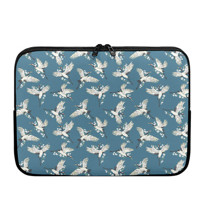 Flying Crane Bird Pattern Print Laptop Sleeve