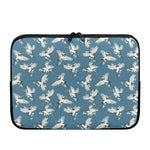 Flying Crane Bird Pattern Print Laptop Sleeve