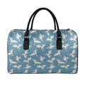 Flying Crane Bird Pattern Print Leather Duffel Bag