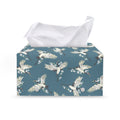 Flying Crane Bird Pattern Print Leather Tissue Box Cover