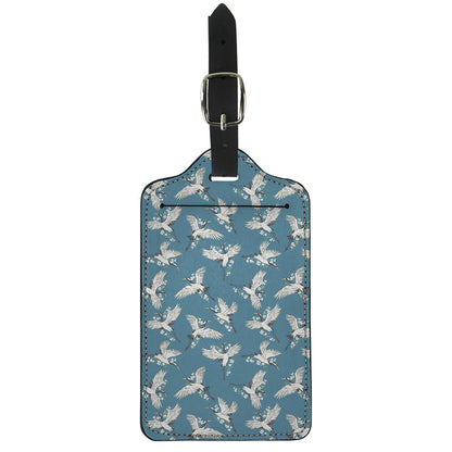 Flying Crane Bird Pattern Print Luggage Tag