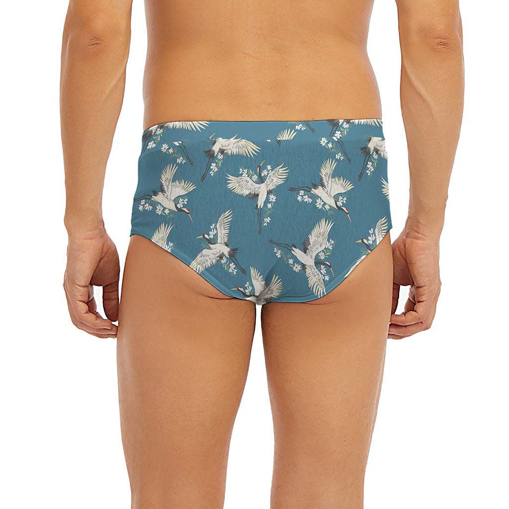 Flying Crane Bird Pattern Print Men's Briefs