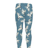 Flying Crane Bird Pattern Print Men's leggings