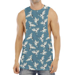 Flying Crane Bird Pattern Print Men's Muscle Tank Top