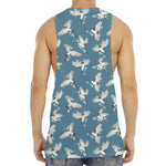 Flying Crane Bird Pattern Print Men's Muscle Tank Top