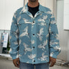 Flying Crane Bird Pattern Print Men's Shirt Jacket