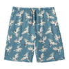 Flying Crane Bird Pattern Print Men's Swim Trunks