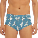 Flying Crane Bird Pattern Print Men's Triangle Swim Briefs