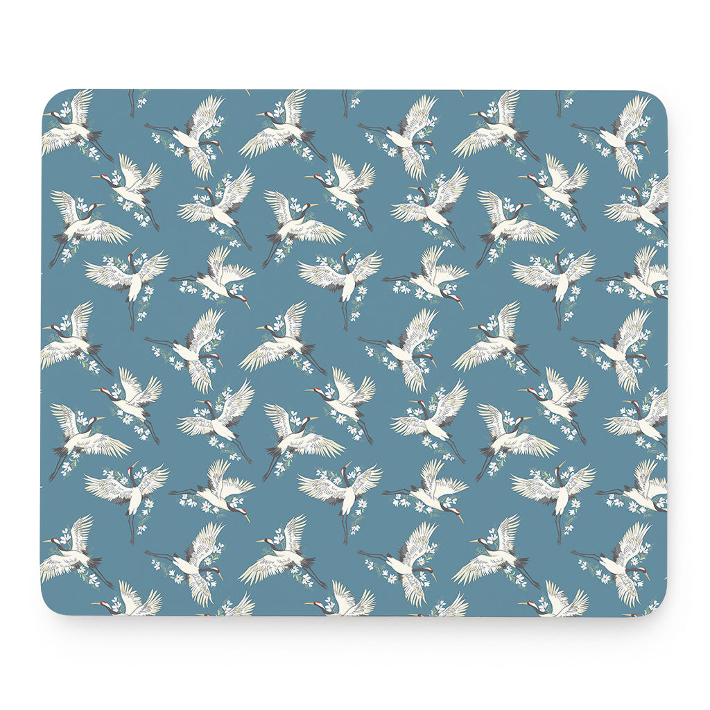 Flying Crane Bird Pattern Print Mouse Pad