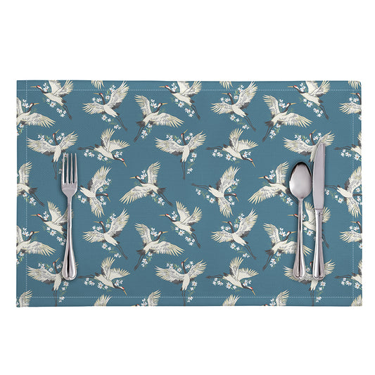 Flying Crane Bird Pattern Print Placemat