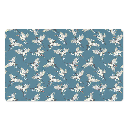 Flying Crane Bird Pattern Print Polyester Doormat