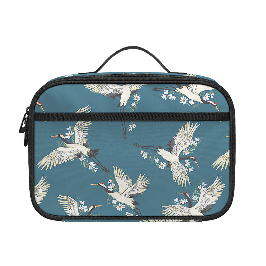 Flying Crane Bird Pattern Print Portable Lunch Bag