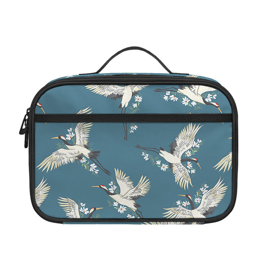 Flying Crane Bird Pattern Print Portable Lunch Bag