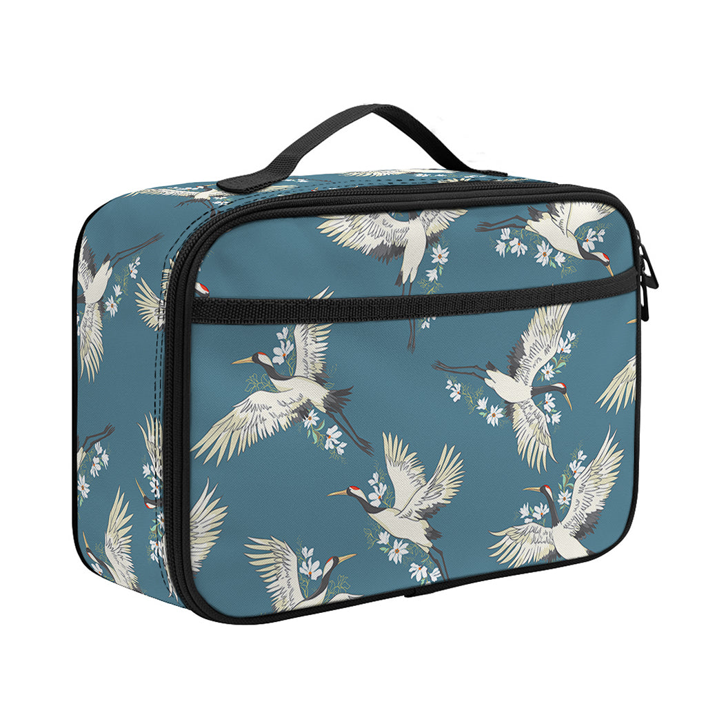 Flying Crane Bird Pattern Print Portable Lunch Bag