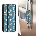 Flying Crane Bird Pattern Print Refrigerator Handle Covers