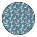 Flying Crane Bird Pattern Print Round Floor Mat