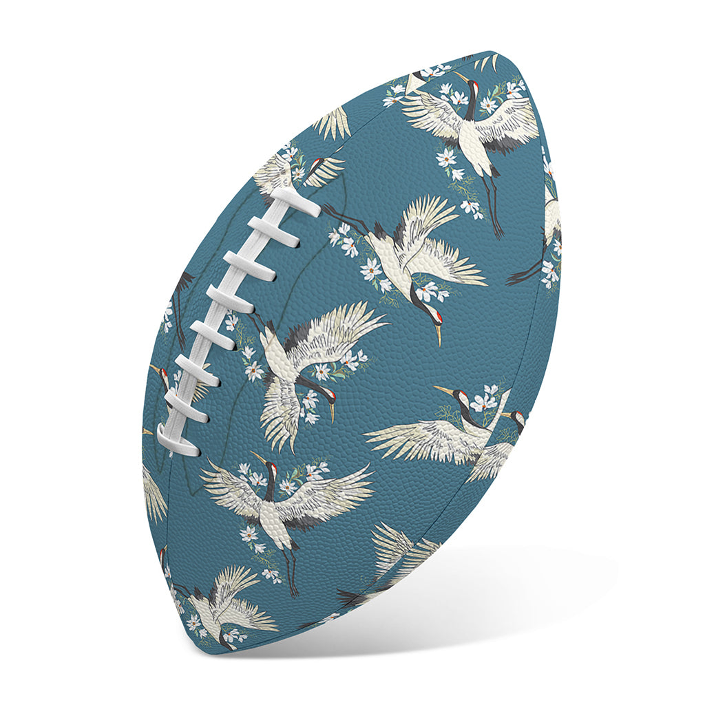 Flying Crane Bird Pattern Print Rugby Ball