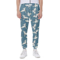 Flying Crane Bird Pattern Print Joggers