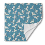 Flying Crane Bird Pattern Print Silk Bandana