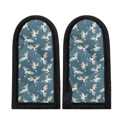 Flying Crane Bird Pattern Print Skillet Handle Cover