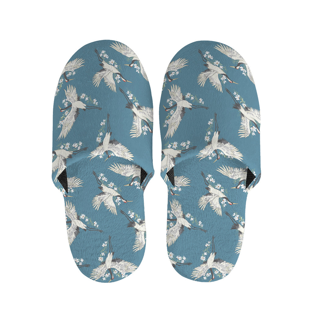 Flying Crane Bird Pattern Print Slippers