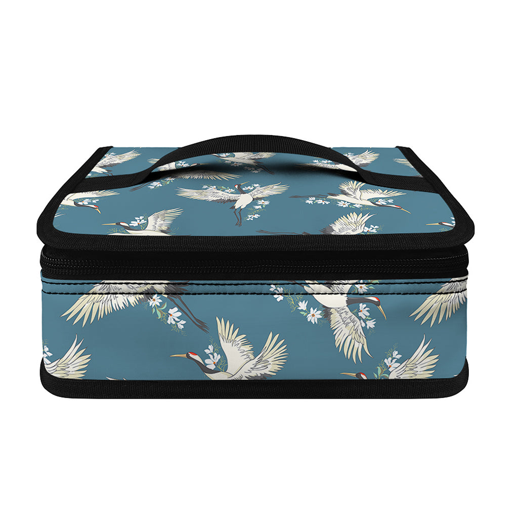 Flying Crane Bird Pattern Print Small Lunch Bag
