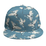 Flying Crane Bird Pattern Print Snapback Cap