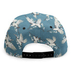 Flying Crane Bird Pattern Print Snapback Cap