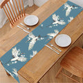 Flying Crane Bird Pattern Print Table Runner