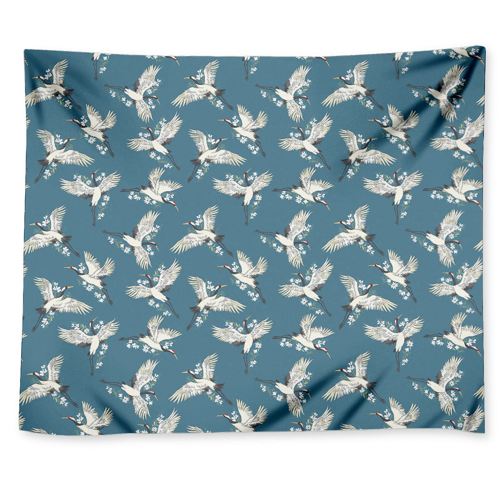 Flying Crane Bird Pattern Print Tapestry