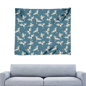 Flying Crane Bird Pattern Print Tapestry