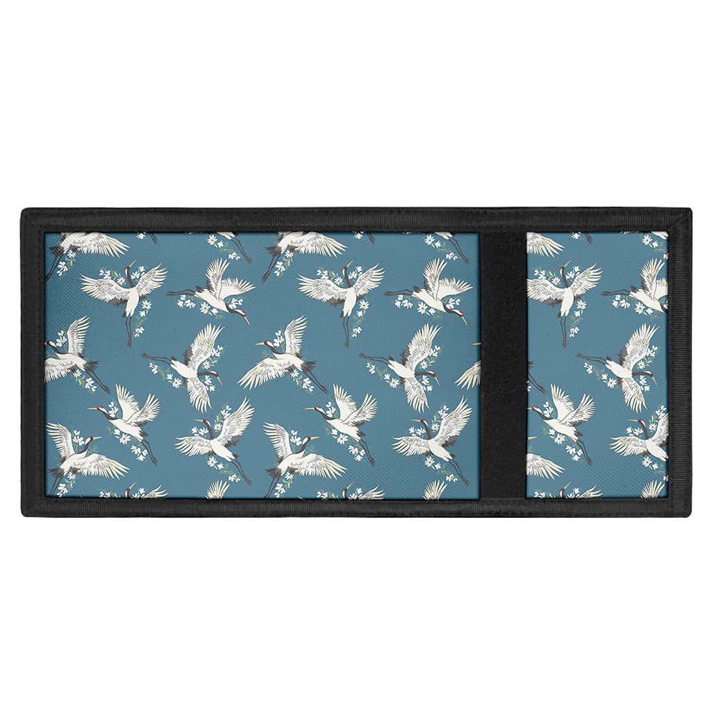 Flying Crane Bird Pattern Print Trifold Wallet