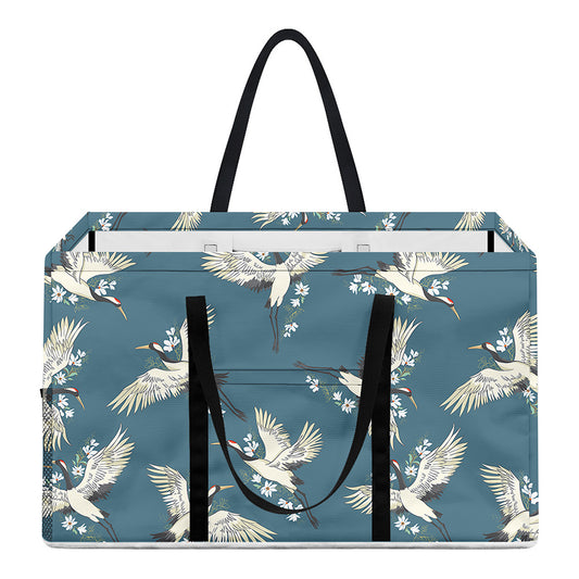 Flying Crane Bird Pattern Print Utility Tote Bag