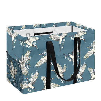 Flying Crane Bird Pattern Print Utility Tote Bag