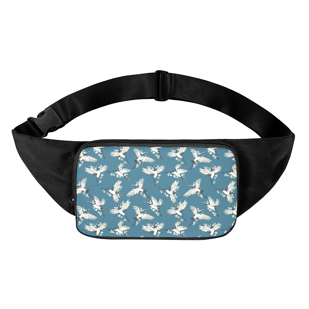 Flying Crane Bird Pattern Print Waist Bag