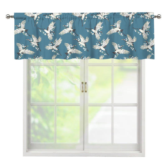 Flying Crane Bird Pattern Print Window Valance