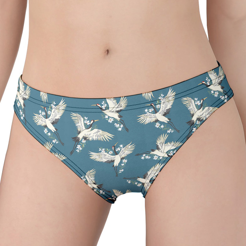 Flying Crane Bird Pattern Print Women's Panties